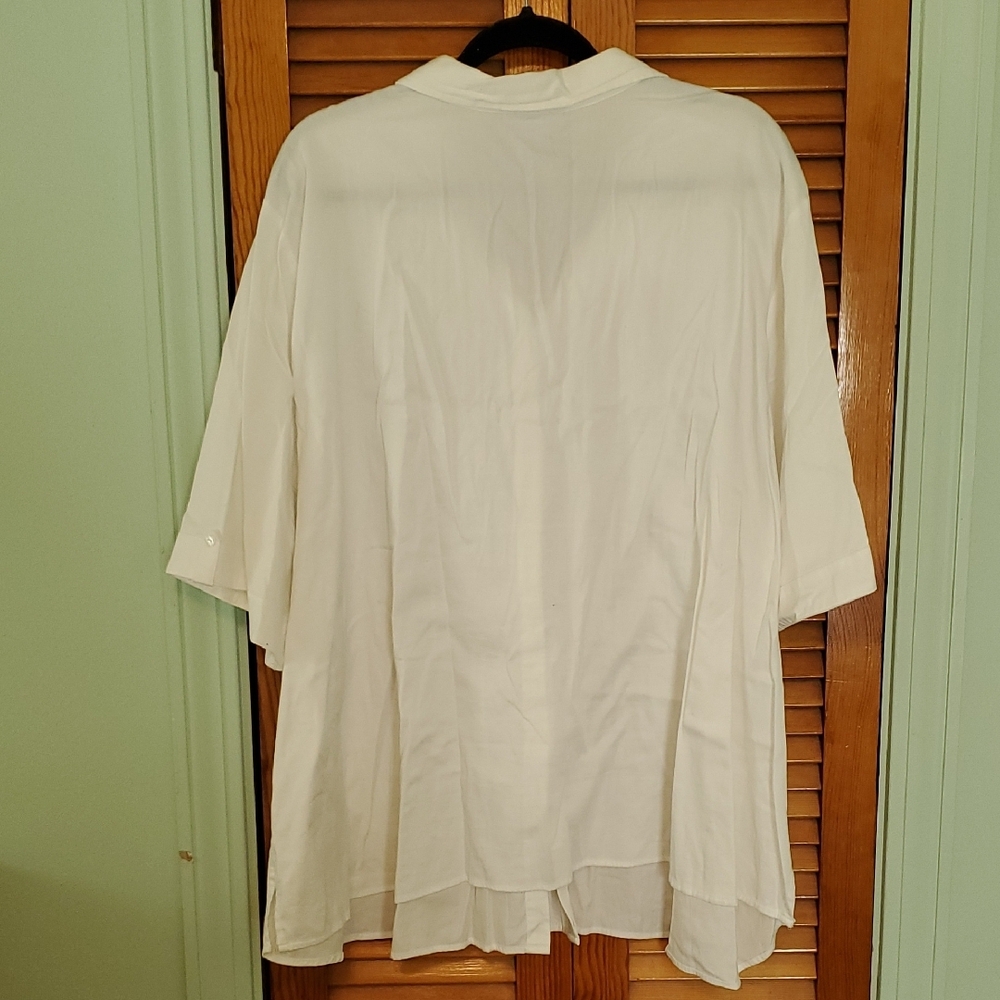 Catherines White Button-Down Blouse - image 2